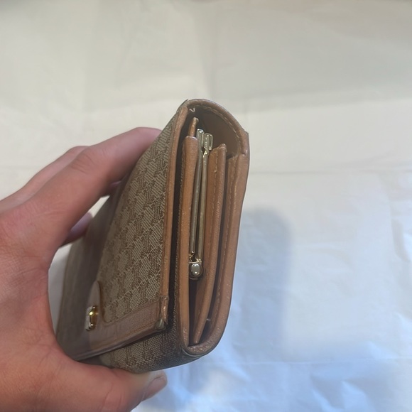 Celine CELINE Long Wallet Triomphe Macadam Pattern Folded Women's PVC Brown Tan - Picture 2 of 10